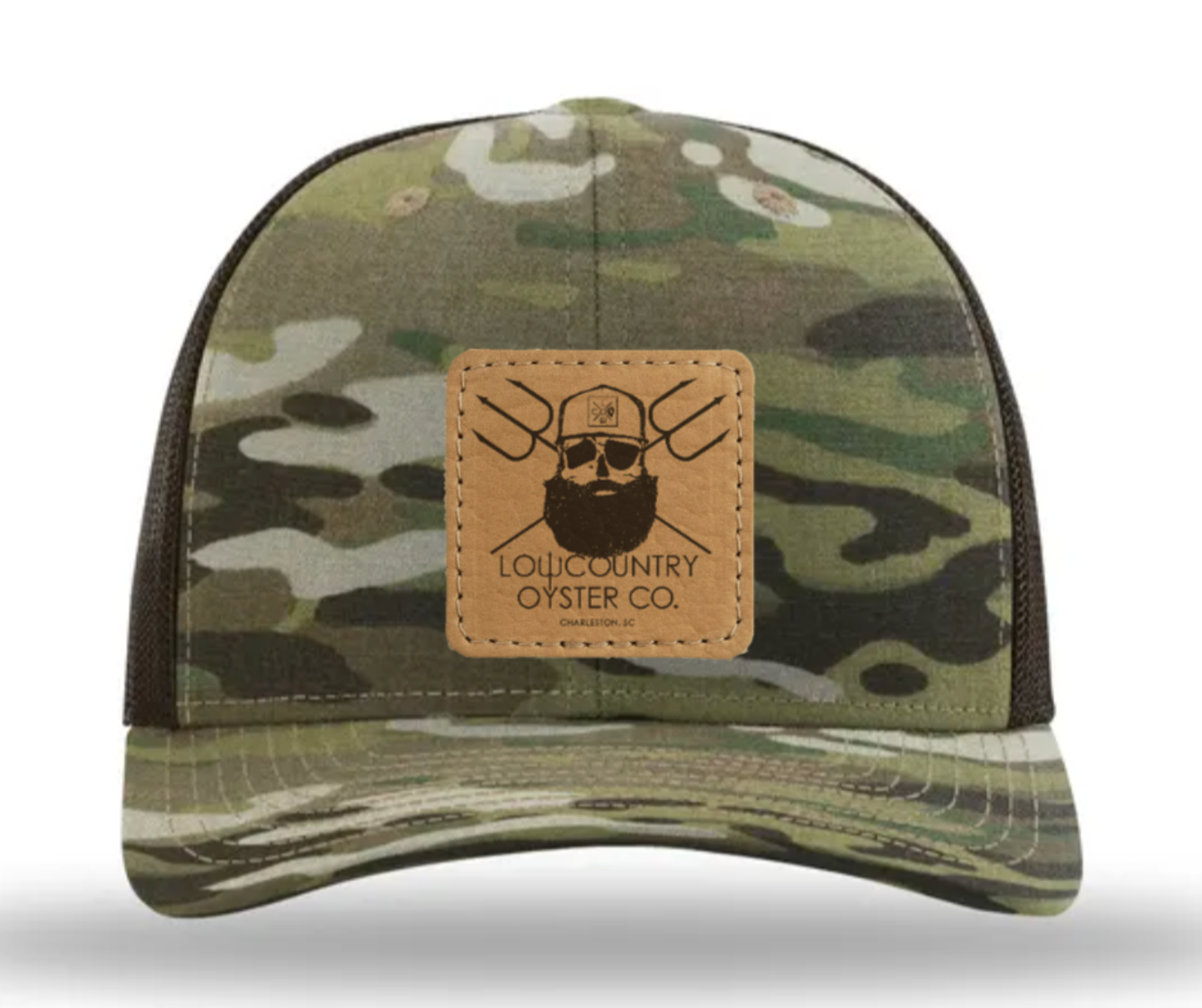 Leather Patch Camo Trucker Hat
